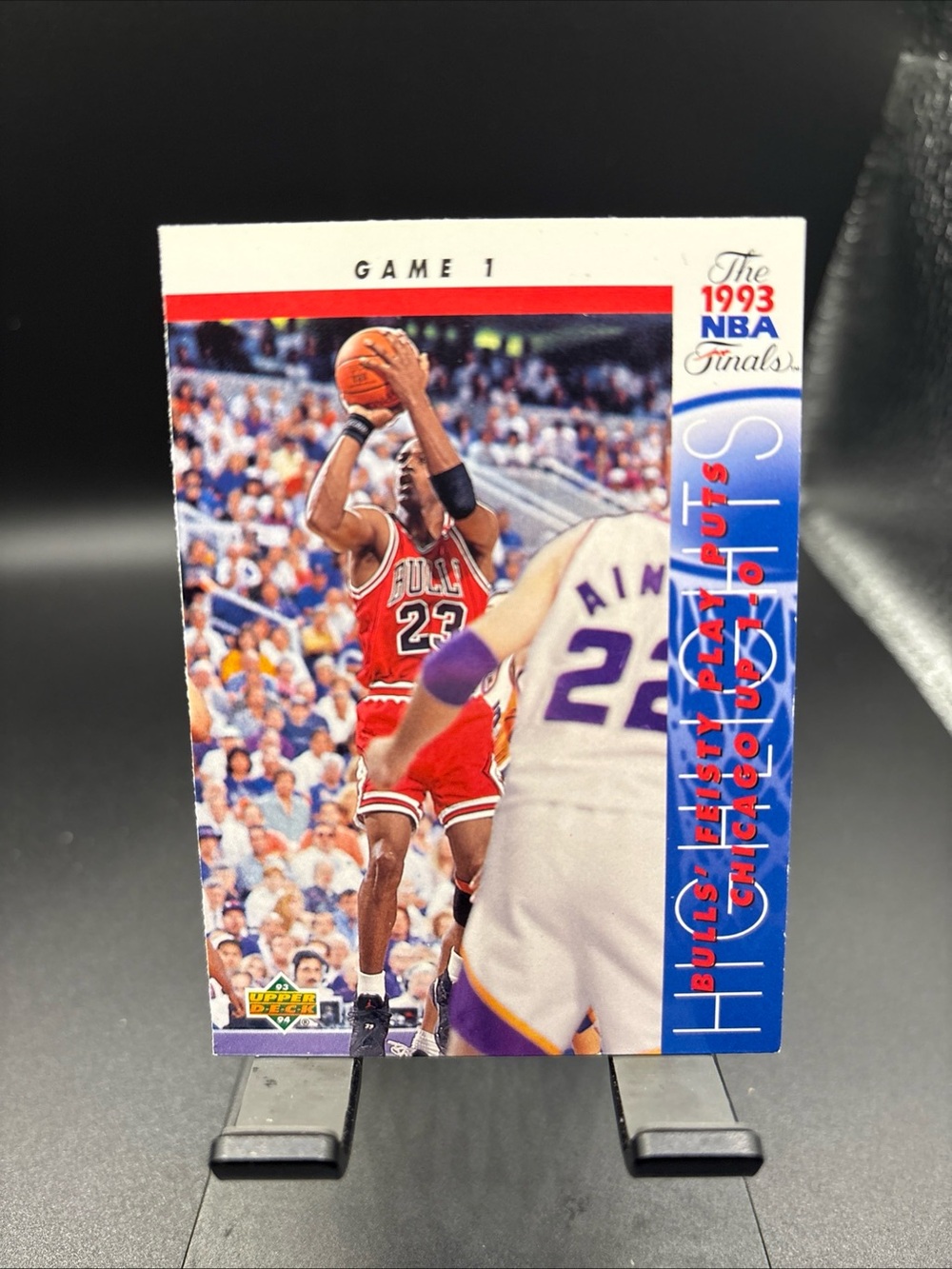 1993-94 Upper Deck Basketball Game 1 # 198 Bulls Win Michael Jordan